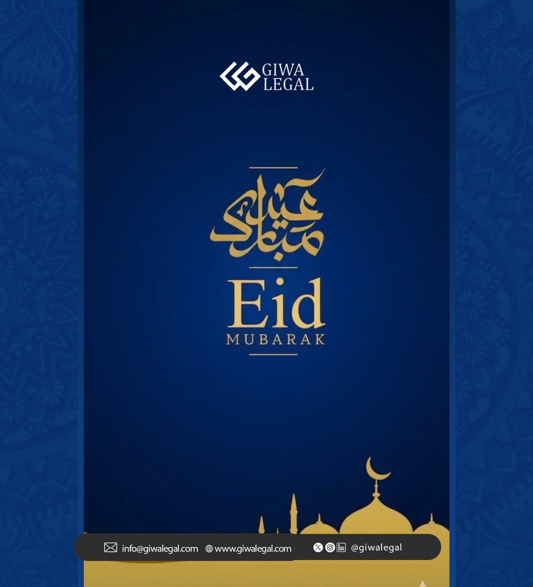 giwalegal's tweet photo. Eid Mubarak to all Muslim faithful. Wishing you peace, joy, and abundant blessings. 🌙 https://t.co/h7s5NmXqBp