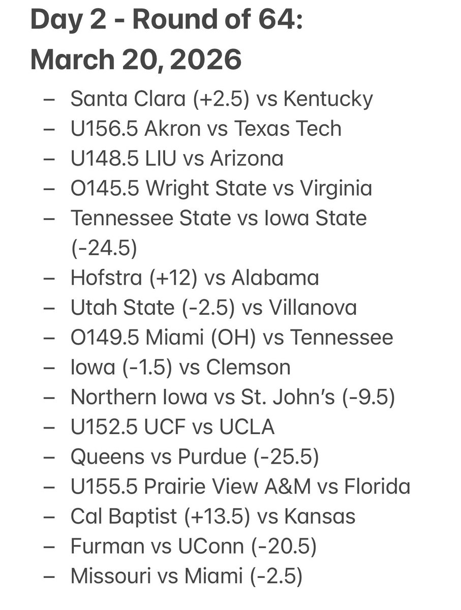 Day 1 of the Round of 64 was pretty legit! I unfortunately think a lot of lopsided games are on the docket though for Day 2. 😕 #CollegeBasketballPicks