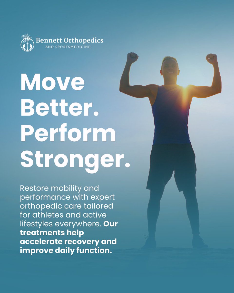 From Sarasota to international patients, athletes and weekend warriors trust Dr. Bennett for comprehensive musculoskeletal care. 🏅 Shoulder, elbow, wrist, hip, and knee injuries are evaluated with precision and treated using both advanced surgical and regenerative options.