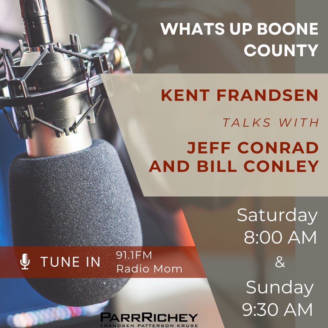 ParrRichey's tweet photo. This week Kent Frandsen is joined by Jeff Conrad and Bill Conley to discuss Boone County transmission line upgrades and what these improvements mean for the community.
Tune in to What’s Up Boone County
📻91.1 FM  Radio MOM
🕗Saturday at 8:00 AM
🕤Sunday at 9:30 AM https://t.co/E96u72CsEZ