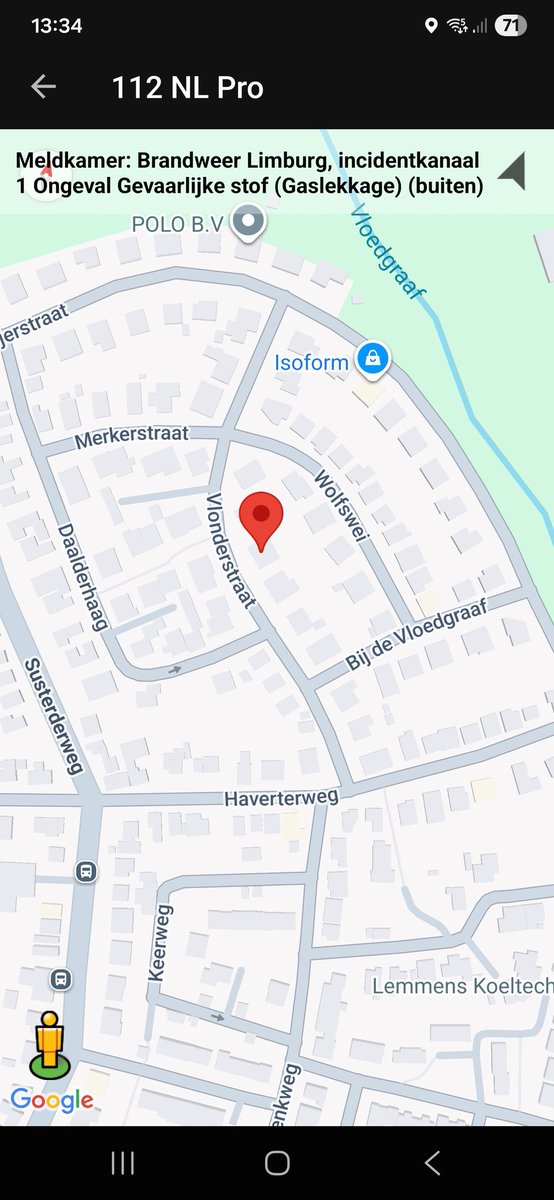 Gaslekkage in Nieuwstadt