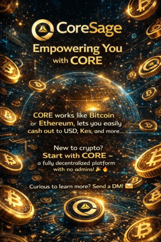 brian1_gekonge's tweet photo. CORESAGE gives you the power of core
Want to mine CORE with ease CORESAGE gives you the opportunity to accumulate core easliy and directly to your wallet 
Whatsapp link for more information  https://t.co/DyjElct84g…
 JOINING LINK 
https://t.co/U9F3EchdAM
#Coresage #CORE https://t.co/XSBzWHuJpl