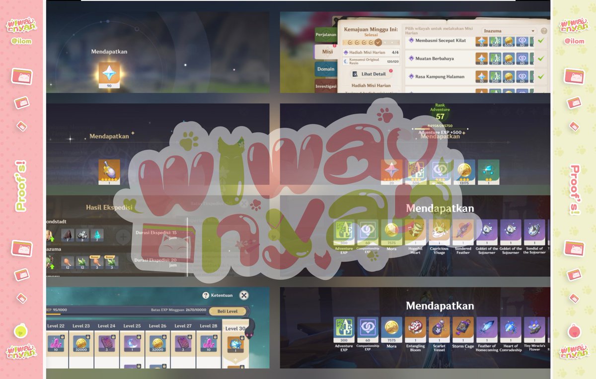 wiwa! 🩷 Genshin WuWa HSR ZZZ joki pilot tweet media