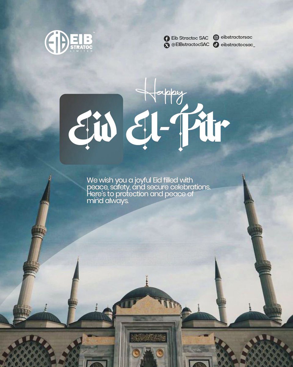 Eid Mubarak 🌙✨

As we celebrate Eid al-Fitr, EiB Stratoc wishes you peace, joy, and prosperity. May this season bring renewed hope, stronger connections, and countless blessings to you and your loved on
#EidMubarak #EidAlFitr #SallahCelebration #PeaceAndProsperity #EiBStratoc l