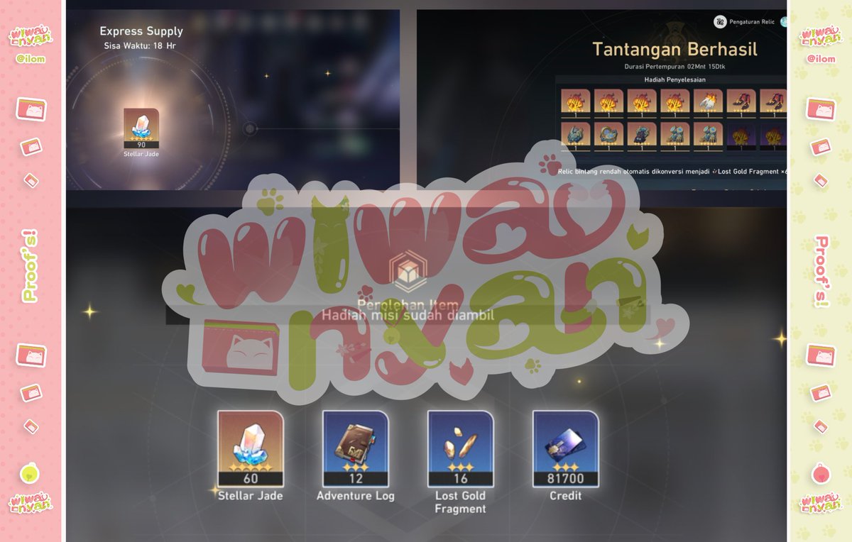 wiwa! 🩷 Genshin WuWa HSR ZZZ joki pilot tweet media