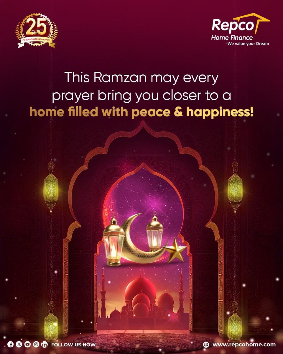 RepcoHome's tweet image. May your prayers be answered and your heart be at peace this Ramzan. 

#RamzanTogether #RHFLGreetings #UnityAndPeace #RamadanMonth