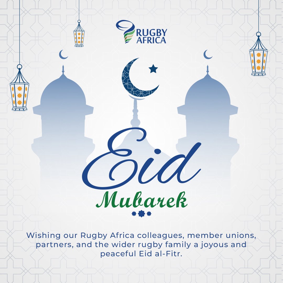 Image for the Tweet beginning: Eid Mubarak from Rugby Africa