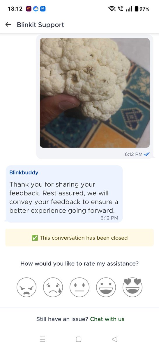 Jayanta1210's tweet photo. @letsblinkit insect filled cauliflower delivered and now told will share feedback with no refund https://t.co/3hQmWMZo3F