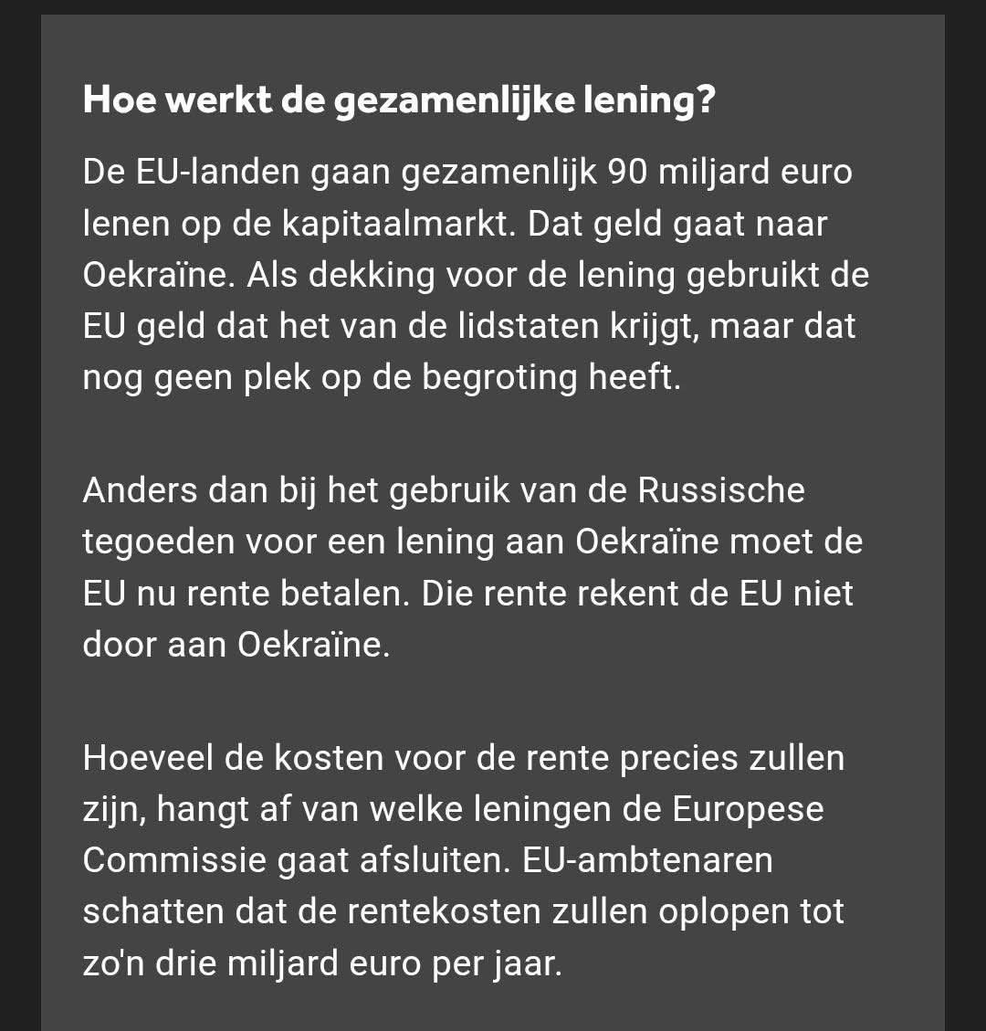 Zo werkt de gezamelijke lening voor de Oekraïne. Hun beslissen en wij  onze kinderen en  kleinkinderen maken ze tot BELAALSLAVEN voor deze NUTTELOZE EU.