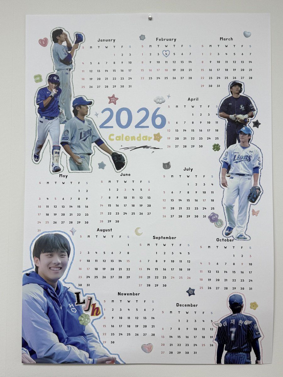 개막까지 “곧” D - 이재현 기념(?)🌟
소장용으로 만든 월력 나눔합니다💙

내일 D - 이재현 맞춰서 시범경기 끝나고 RT추첨으로 당발하겠습니다🪽
월력 사이즈가 A2사이즈라 생각보다 큰점 참고부탁드려요😝

크기가 커서 라팍에서 수령을 목표로 하지만
배송을 원하시면 접어서 보내드릴게요ˆ꒳ˆ