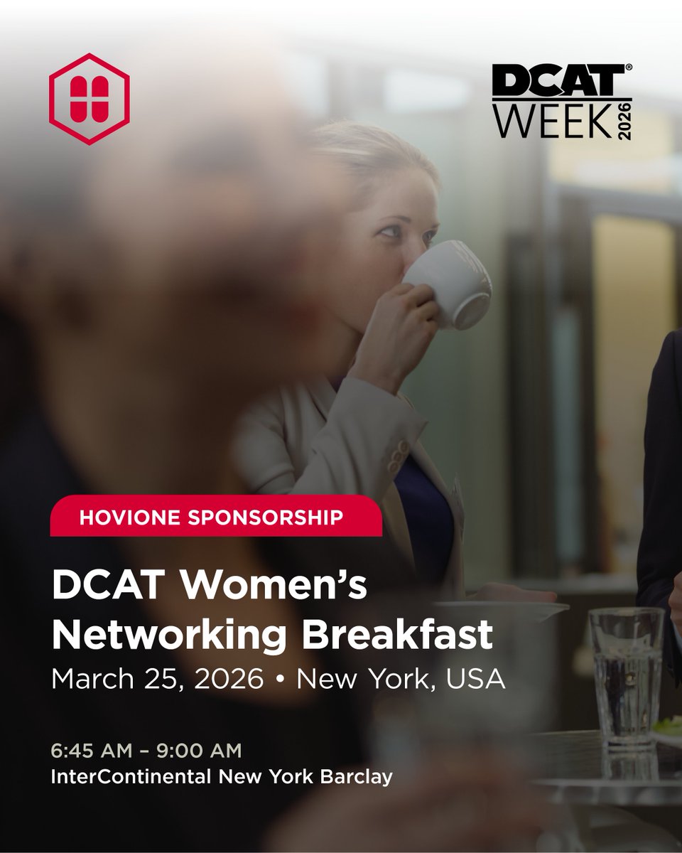 HovioneGroup's tweet image. Proud to sponsor the @dcatorg Women's Breakfast at #DCATWeek. Join us Wed., March 25 | 6:45–9:00 AM for a morning of connection, conversation, and inspiration supporting women across the life sciences industry. We look forward to seeing you there hovione.com/contact-us #cdmo