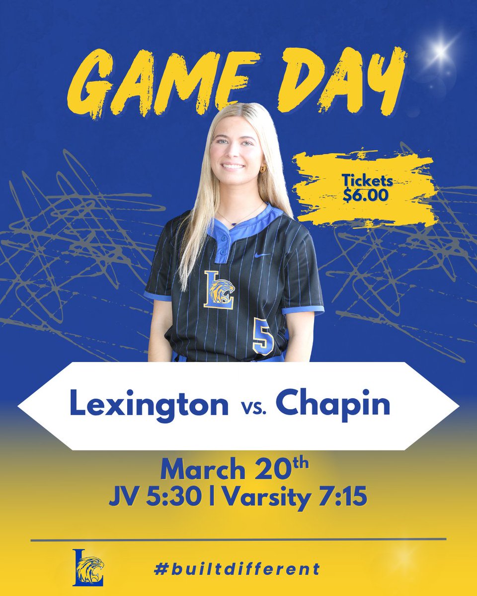 Game Day 
🆚 <a href="/ChapinSoftball/">Chapin Softball</a> 
⏰ 5:30 JV | 7:15 Varsity  
🎟️ shorturl.at/ArPIz
 📺📲💻 youtube.com/channel/UCr1jU