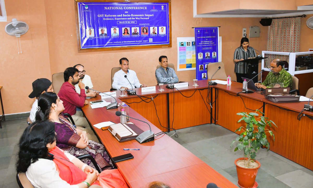 IDS_JPR's tweet photo. Glimpses of Day 2 of the National Conference on “GST Reforms and Socio-Economic Impact: Evidence, Experience and the Way Forward” hosted by Institute of Development Studies (IDS), Jaipur. https://t.co/4jhSuH5kps