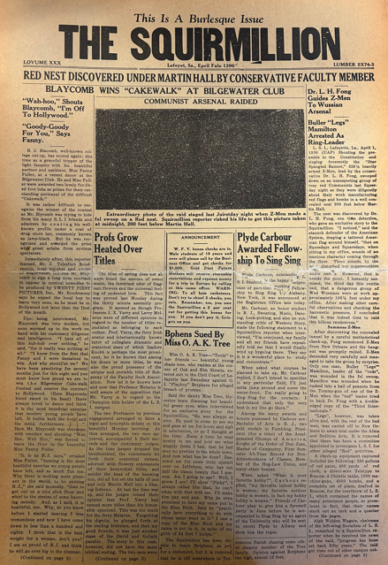 ULSpecColl's tweet photo. Inside The Vermilion, we found The Squirmilion, a 1930s satirical student paper at UL Lafayette.

A reminder that even 90 years ago, students used humor to navigate campus life.

Some things never change. https://t.co/CEtgDurl3e