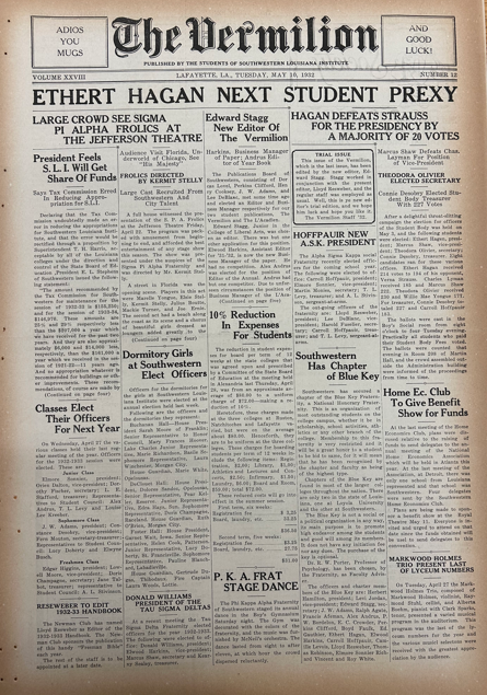 ULSpecColl's tweet photo. Inside The Vermilion, we found The Squirmilion, a 1930s satirical student paper at UL Lafayette.

A reminder that even 90 years ago, students used humor to navigate campus life.

Some things never change. https://t.co/CEtgDurl3e