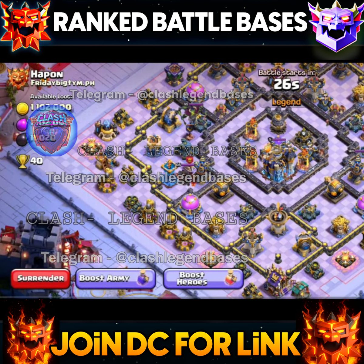 Clash- Legend Bases tweet media