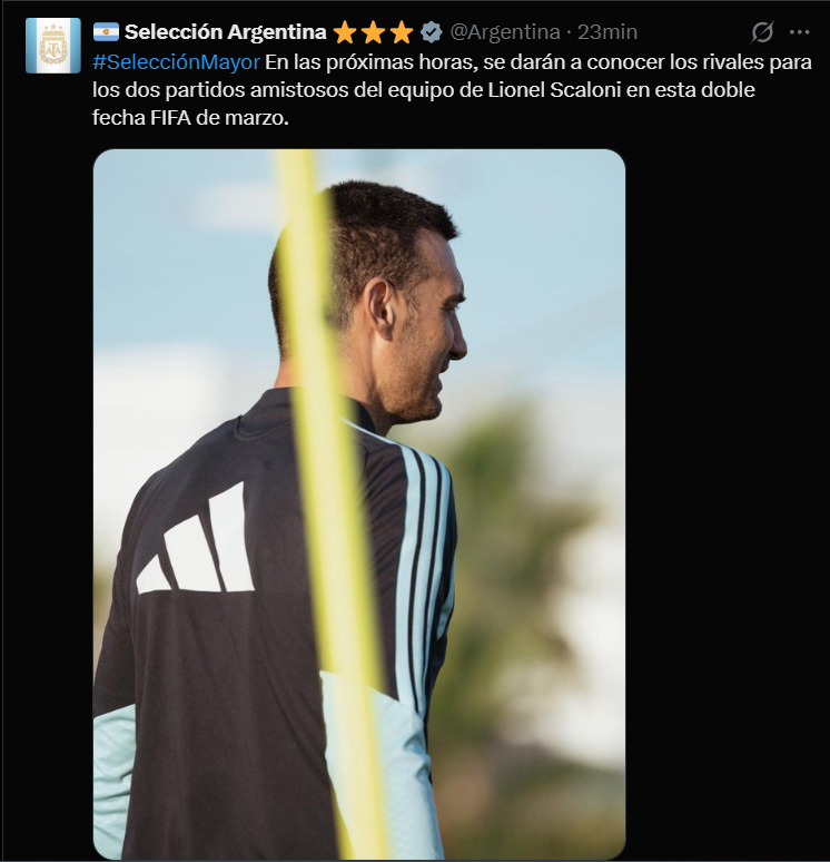 okdobleamarilla's tweet image. 🚨#ALERTA | #AFA anunciará hoy los dos amistosos de la #SelecciónArgentina para la fecha FIFA

📌Ambos rivales, según pudo saber @okdobleamarilla, serían africanos 

📌Finalmente, Guatemala no será rival en el segundo partido

📌Los encuentros se disputarán el 27 y 31 de Marzo en