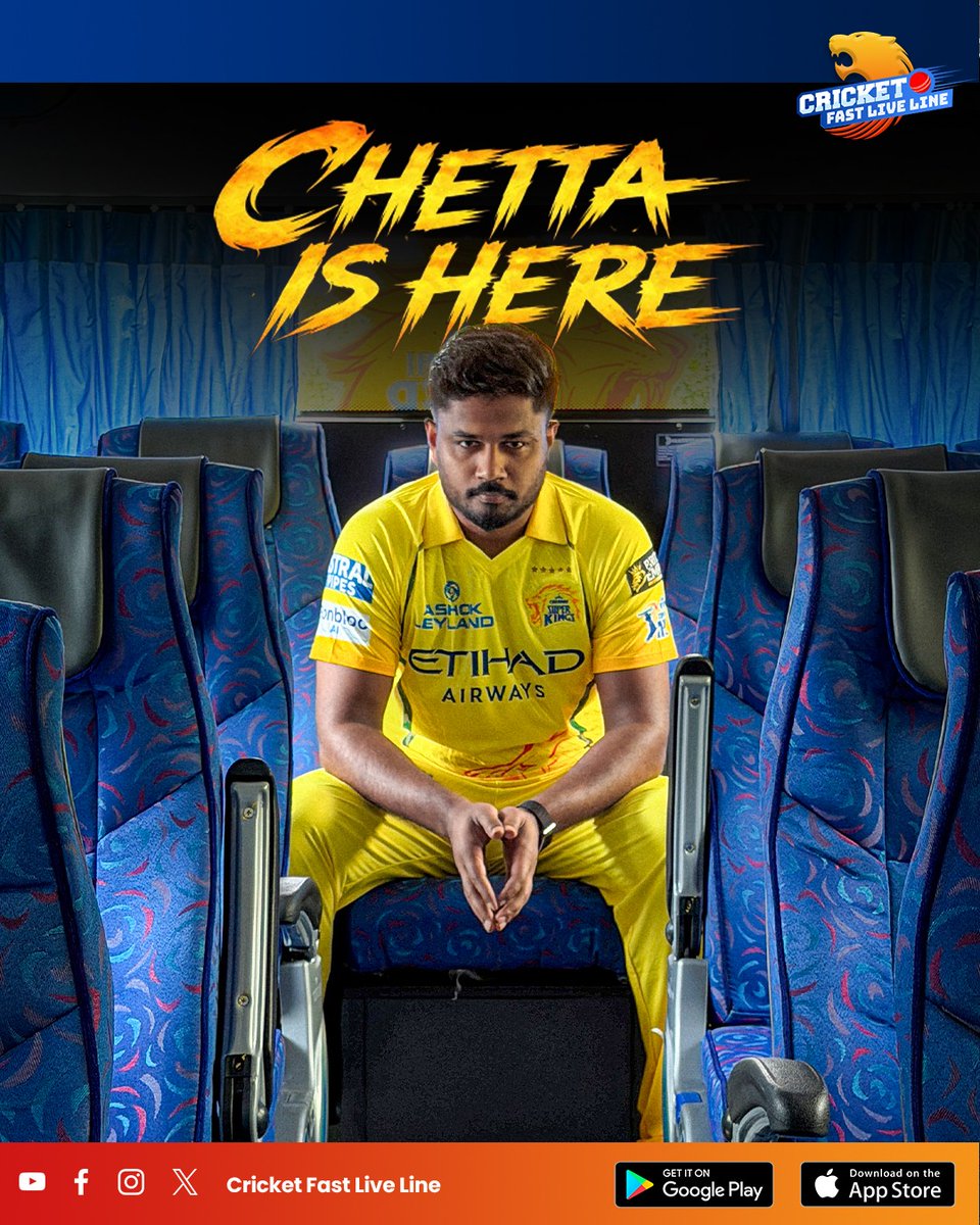 cfll_official's tweet image. A new era begins in Chennai. Sanju Samson is set to headline the CSK lineup this season. With fans already dubbing it the "Chetta Sanju Show," expectations are sky-high for the Kerala star to bring his signature flair to the yellow jersey. ⭐️🏏
.
.
.
#SanjuSamson #CSK #CFLL