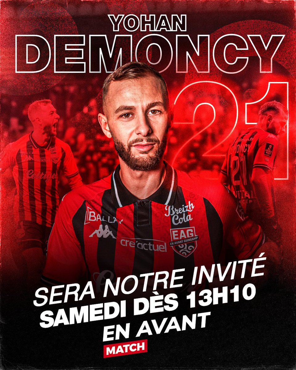 ALaGuingampaise's tweet photo. 🎙️🔴⚫ Prêté par Reims, Yohan Demoncy sera notre invité demain à quelques minutes de #EAGSDR https://t.co/ZQlmJxL8jn