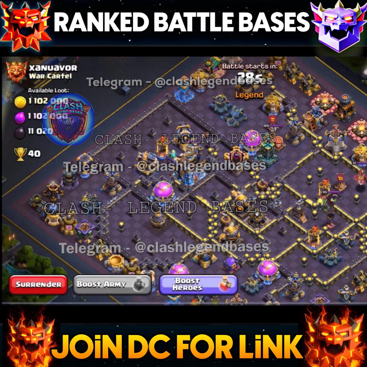 Clash- Legend Bases tweet media