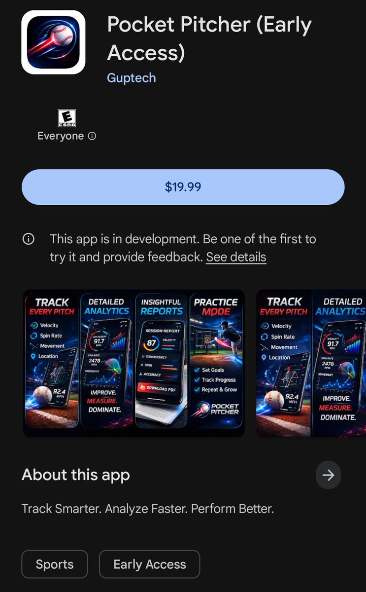 CoachJGuptel's tweet photo. #pocketpitcher is now available on Google Play!! Finally an app FOR PITCHERS!! #BASEBALL https://t.co/rfvaWNZOEt