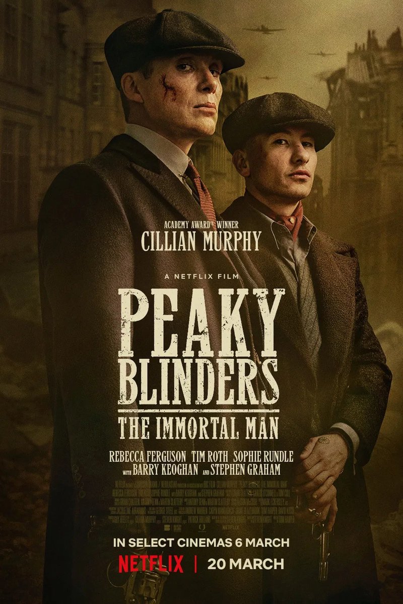 whatonnetflix's tweet photo. PEAKY BLINDERS: THE IMMORTAL MAN is now available to stream globally on Netflix.

Will you be watching this weekend? https://t.co/Q9fiOMUrA0