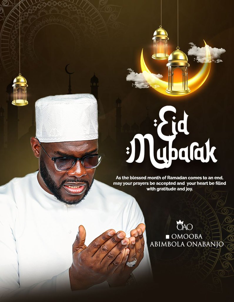 Omoobagg's tweet photo. Eid is more than a celebration; it is a quiet reminder to carry forward the discipline, patience, and the grace we have grown.

As Ramadan comes to a close, may your sacrifices be rewarded, your prayers accepted, and your days filled with peace and blessings. Eid Mubarak.

#OAO https://t.co/OfjCkFcbys