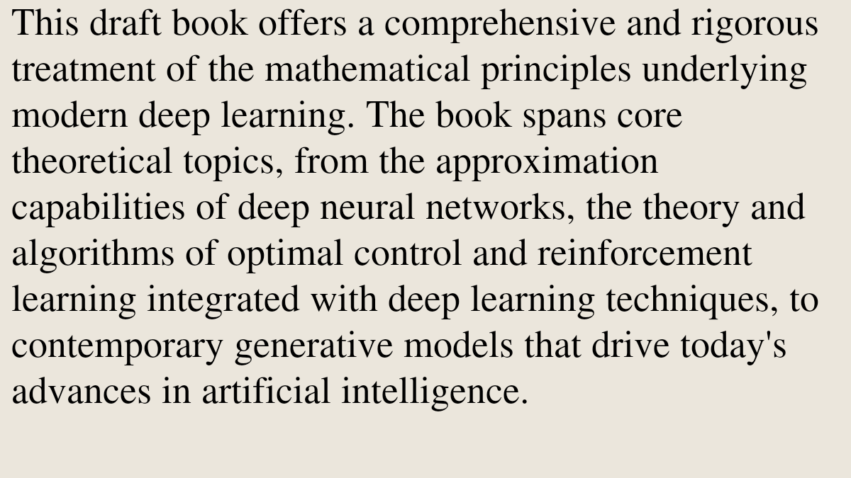 Mathematical Foundations of Deep Learning Xiaojing Ye https://t.co ...