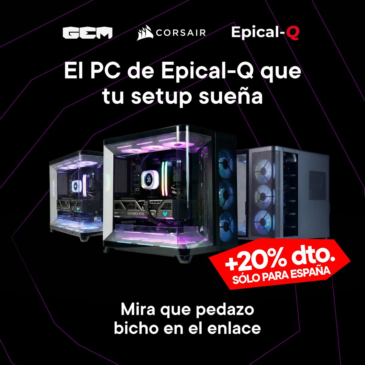 GemAwardsInfo's tweet image. ¡WTF!

Atento a este 20% de descuento en este PC Gaming en @EpicalQ 

Míralo aquí: epical-q.com/producto/epica… 

#GEMAwards2026 #EpicalQ #GamingSetup #Corsair