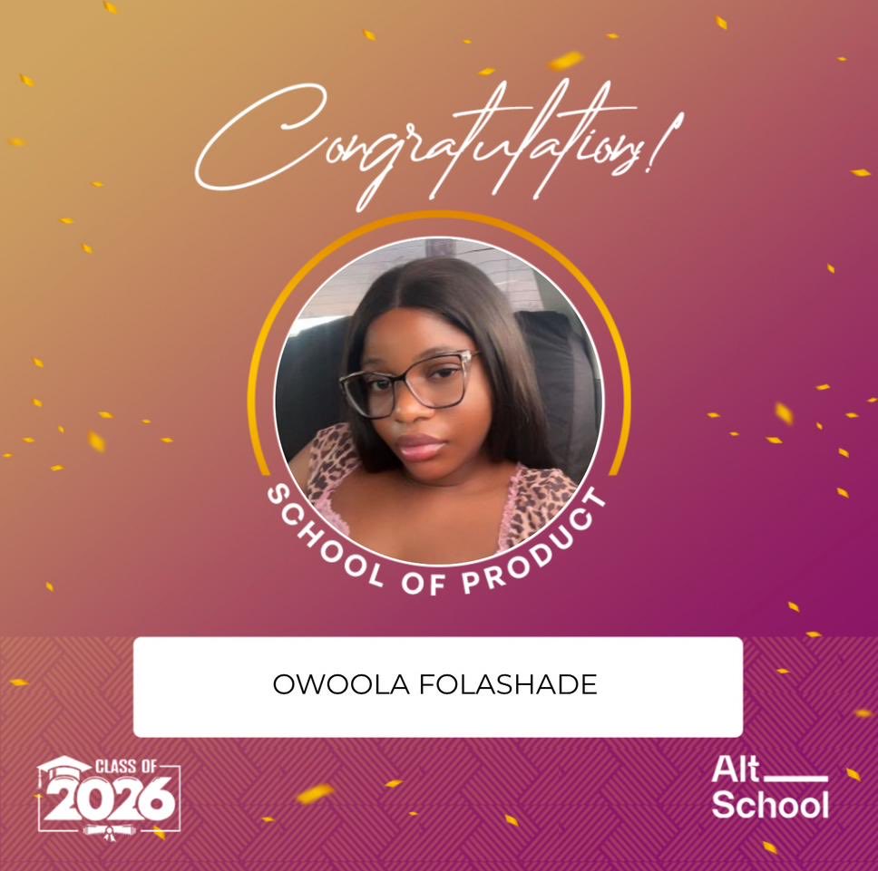 Phola_aa's tweet photo. From curious to certified Product Designer💯🎓✨
• @AltSchoolAfrica , #AltGrads26, #TrainedByAltSchool, #ProductDesign #Baraka26 https://t.co/QR6H7EvZHC