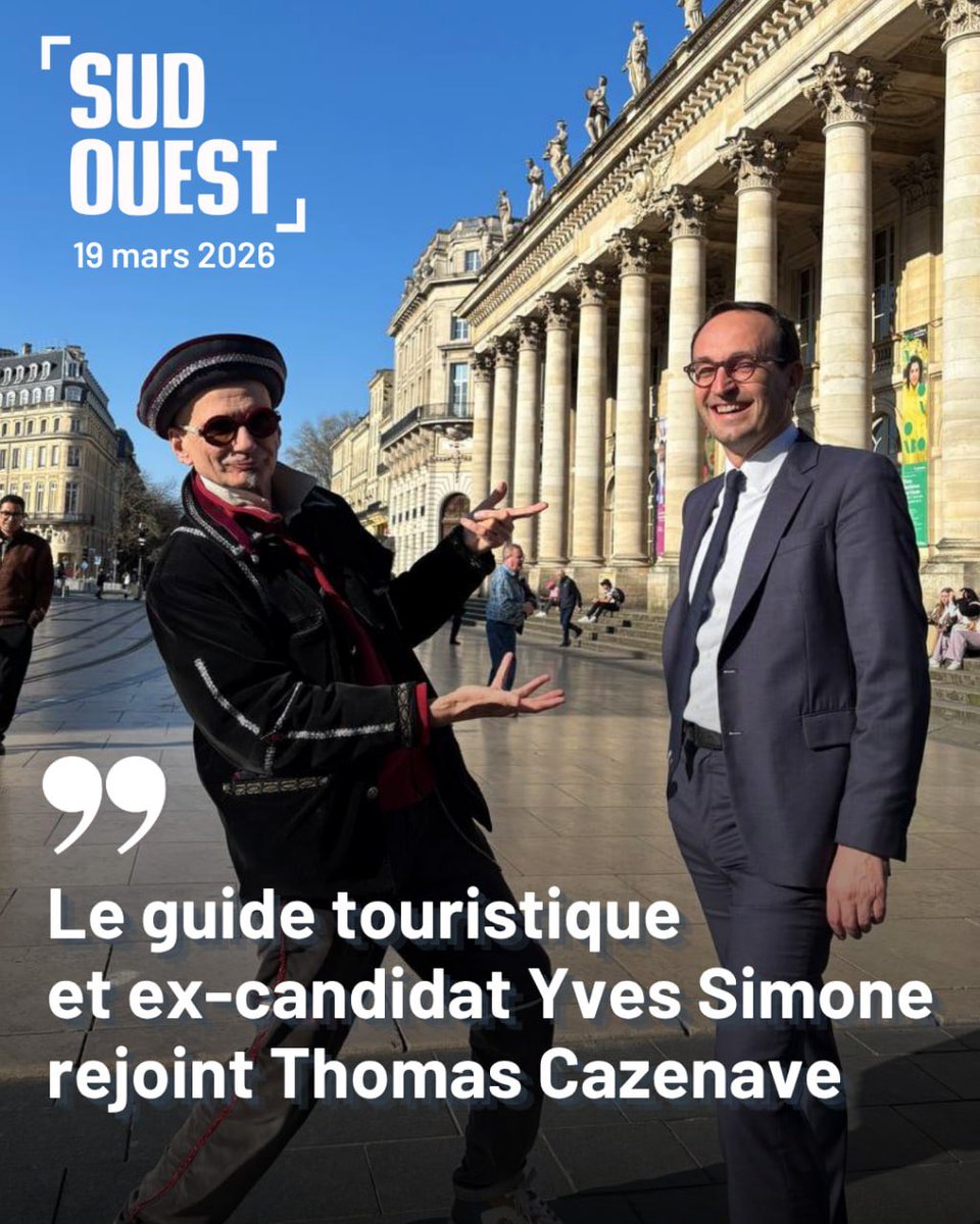 🙏 Je tiens à remercier Yves Simone, ancien candidat aux élections municipales, pour son soutien. Nous partageons tous les deux une grande sensibilité pour notre patrimoine bordelais  avec une ambition commune: travailler pour la grandeur, la beauté et l’architecture de Bordeaux.