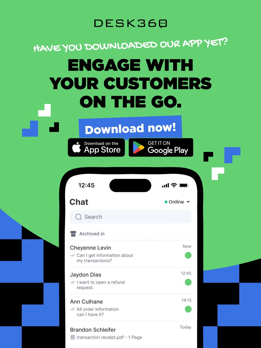 desk360com's tweet photo. Have you downloaded our app yet? Make sure your team is equipped to handle issues instantly, anytime, anywhere.

Download Desk360 now on the App Store &amp; Google Play.

App Store: https://t.co/JFaKZpmyJI

Google Play: https://t.co/ckyV3ve8Nh https://t.co/i0vQc3eHTV