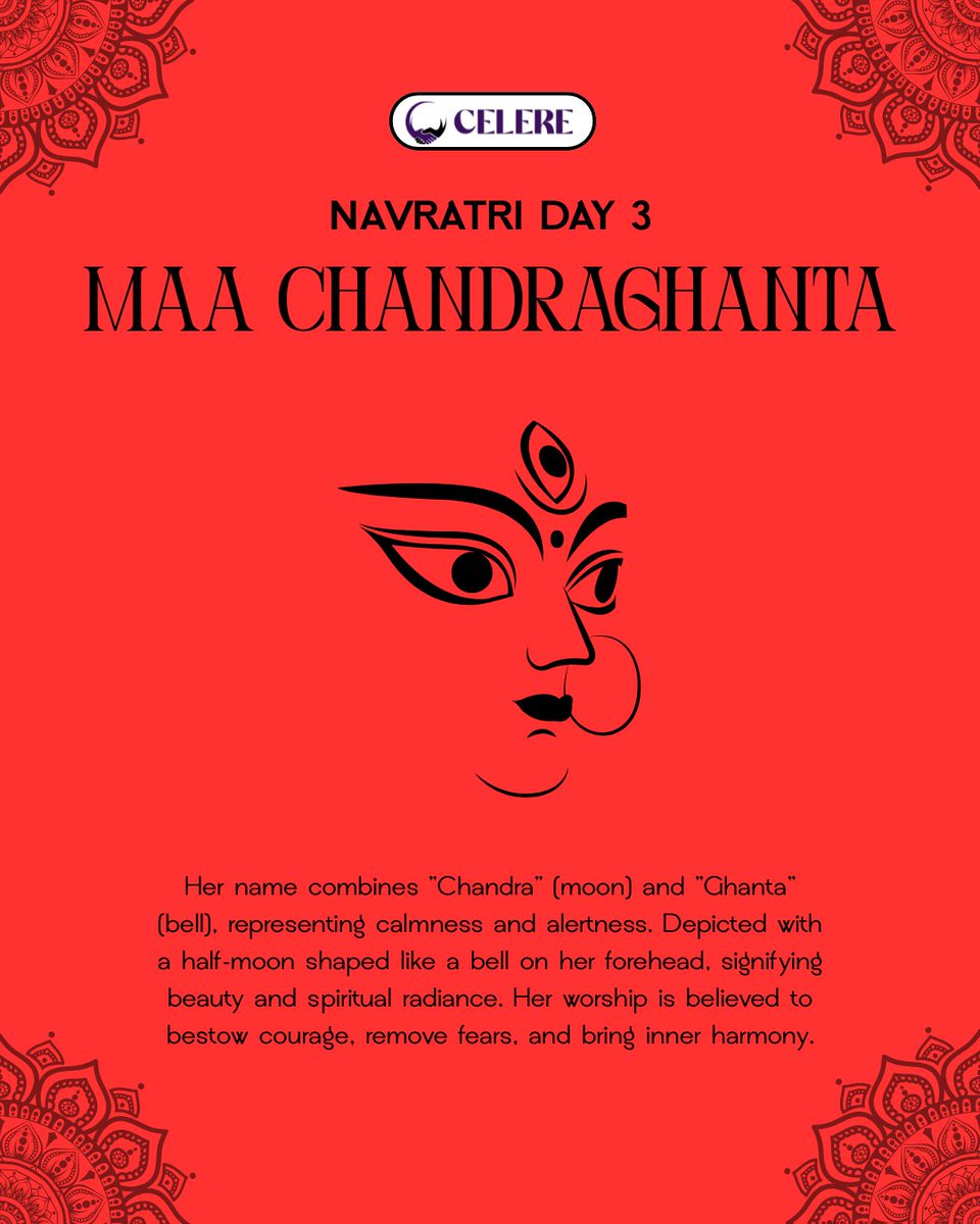 celere2024's tweet image. Face challenges with confidence—your brand deserves to shine ✨
#NavratriDay3 #Chandraghanta #FearlessGrowth #BrandPower #CelereServices #MarketingExperts