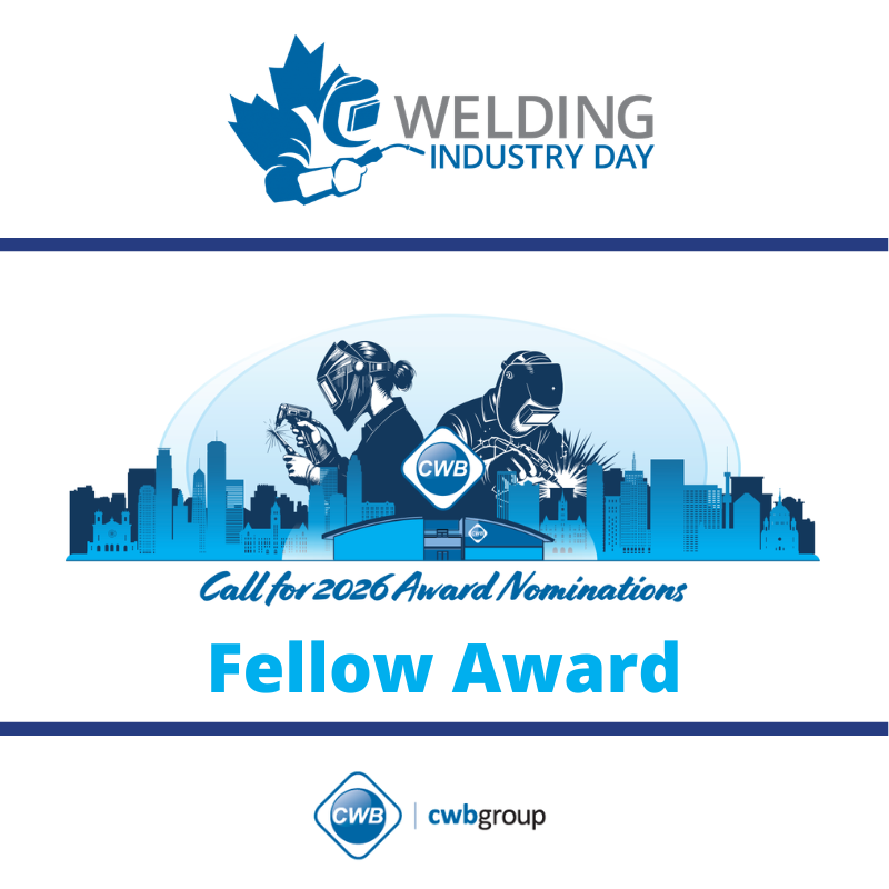 cwbgroupwelding's tweet image. Call For 2026 Award Nominations - Fellow Award

Learn More: ow.ly/KHAG50YkYZ0

#Award #Event #Welding #Innovation