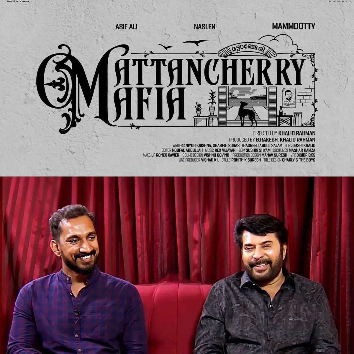 BHeerro's tweet photo. TREAT FOR #Mammootty &amp; #Mohanlal Fans ⚡⚡⚡

HYPE RAISING POSTER FROM #Patriot Team 📈📈📈📈

A #KhalidRahman Film 

• #MattancherryMafia 💥 https://t.co/bz1swfzvmU