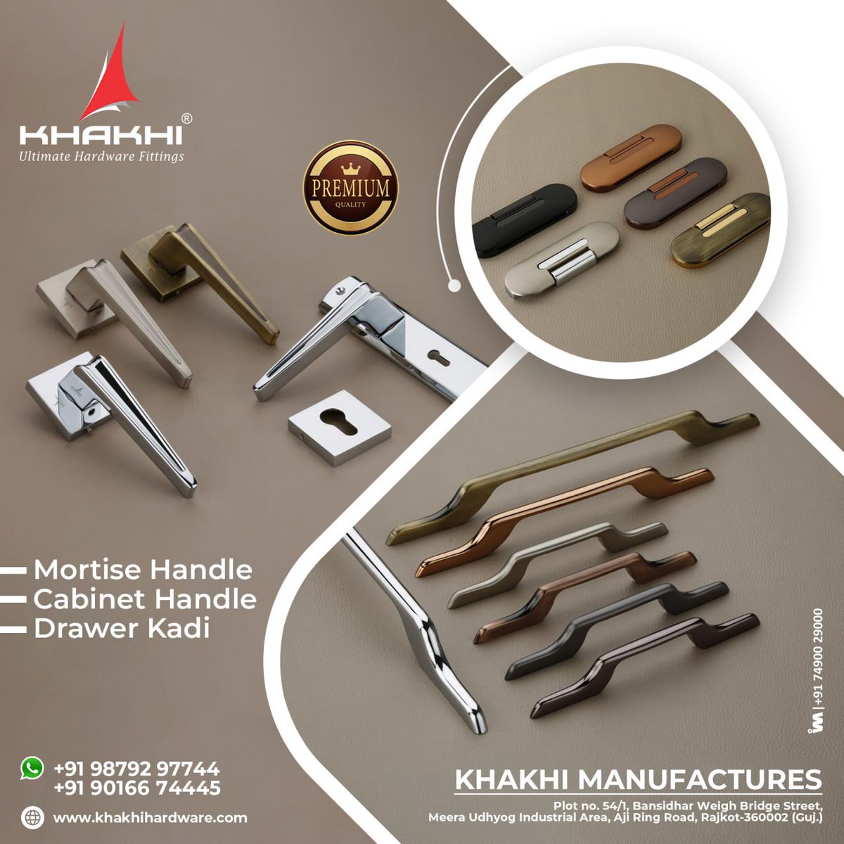 ibais_hardware's tweet photo. KHAKHI MANUFACTURES - RAJKOT
For enquiry via WhatsApp click
https://t.co/pB3peybOq7
Mr.Atul Vachhani - +919016674445
#doorhandle #doorfitting #mortisehandle #handlehardware #door #handle #hardwarefitting #drawerkadi #kadihardware #keyhole #handlefitting
.
@ibais_hardware https://t.co/X58mt1AE6a