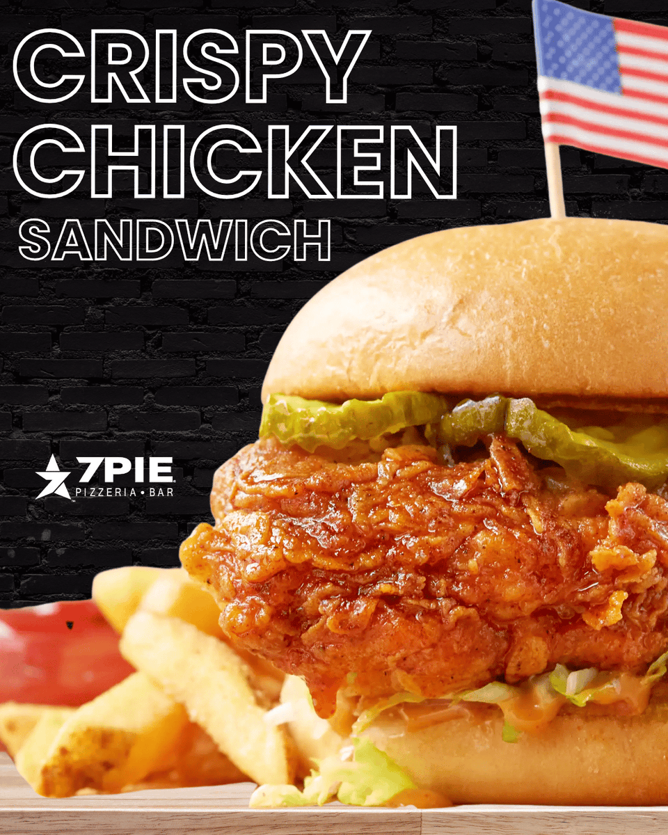 Classic. Crispy. No shortcuts.

Our Crispy Chicken Sandwich features a golden fried chicken breast stacked on a toasted bun with fresh lettuce, tomatoes, pickles, and mayo.

Want it lighter? Go grilled.

Either way… it hits.

#7Pie #DahlonegaEats #ChickenSandwich #LocalEats