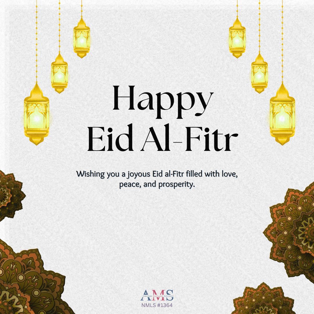 bradywebb's tweet image. Wishing everyone celebrating Eid Al-Fitr a joyful day filled with peace, gratitude, and time with loved ones.

May this special occasion bring happiness, prosperity, and new beginnings to you and your family.

#EidMubarak #EidAlFitr #PeaceAndProsperity #AmericanMortgageSolutions