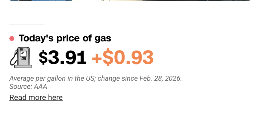 SKGOP83's tweet photo. @SupriyaShrinate That's the price per gallon increase since war began and this in a cntry which is one of the largest procedures of oil. So it's a global problem https://t.co/fUeood8LRR