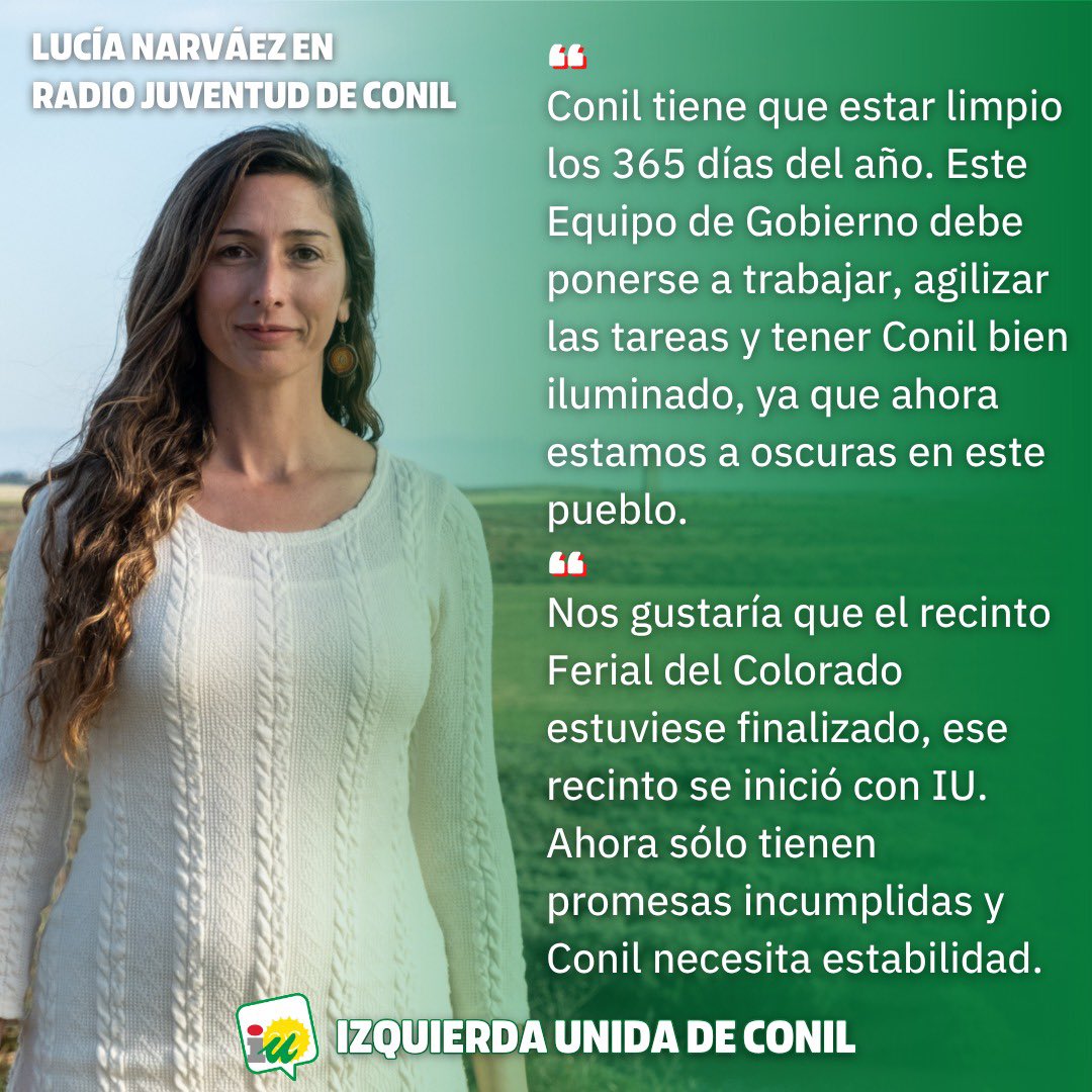 IUConil's tweet photo. 🔻INTERVENCIÓN RJC
Lucía Narváez | 19/03/2026

👩🏻‍🏫AULA PLURIDISCAPACIDAD
📇ORGANIGRAMA AYUNTAMIENTO
📝MOCIÓN IU COMEDOR UPACE
💬MOCIÓN IU PUENTE RÍO SALADO
🏗️RECINTO FERIAL EL COLORADO
☀️SEMANA SANTA

Escucha la intervención completa aquí: 🎙 https://t.co/47JPjO0m3O https://t.co/0F79Q5hwCL
