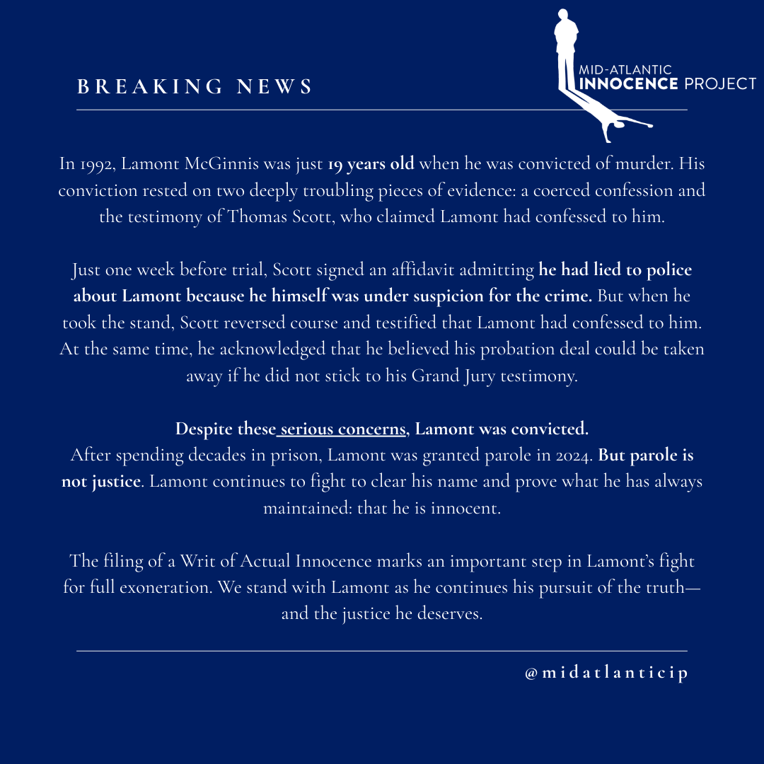 Mid-Atlantic Innocence Project tweet media