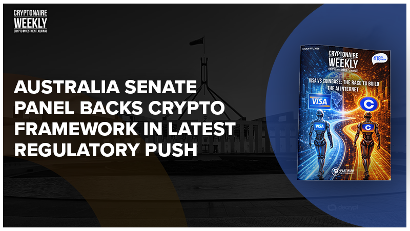 PlatinumCrypto's tweet image. Australia Senate Panel Backs Crypto Framework in Latest Regulatory Push

Featured in this week's Cryptonaire Weekly Magazine Latest Edition 418: cutt.ly/UtUCxUHr
@Crypto_Games @MayaPreferred_ @labgemtraders @clickoptions_ai 
#crypto #digitalasset #token #blockchain