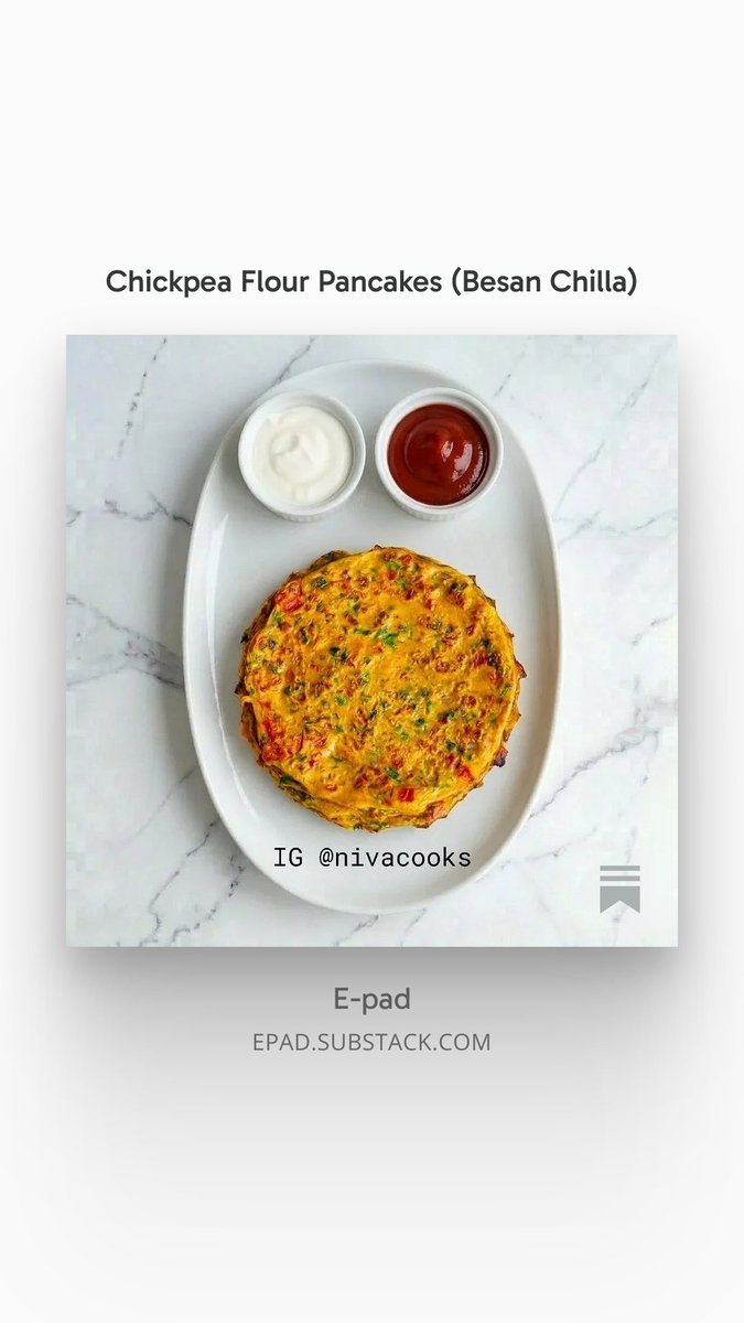 nivacooks's tweet photo. Chickpea Flour Pancake (Besan Chilla) is a popular, savory Indian pancake that's protein-packed, gluten-free, and completely plant-based.

Grab the full, printable recipe here: https://t.co/1V0RdCZ0qE

#NivaCooks #BesanChilla #IndianFood https://t.co/BlpytU2KdC