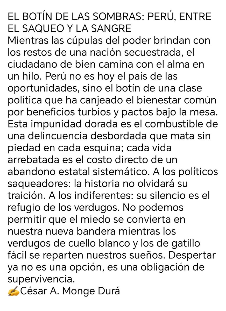 Papirofago's tweet photo. PERÚ, ENTRE EL SAQUEO Y LA SANGRE... https://t.co/zfBnzZ91K0