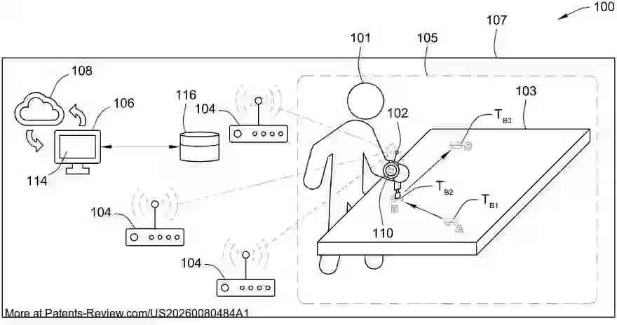 PatentPulse's tweet image. 🔍 New patent application #US20260080484A1 by #GM reveals a #SmartManufacturing system for real-time tracking of manual assembly tasks. 📡

A beacon device on a user's appendage broadcasts signals to a network of RF transceivers. The system controller derives an appendage path,