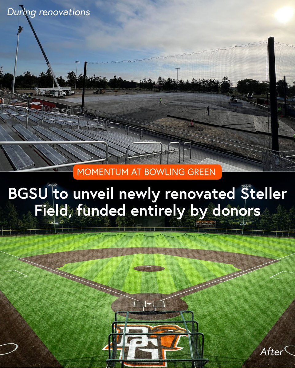 The newly renovated Steller Field will be unveiled during a ribbon-cutting ceremony on Saturday before <a href="/BGSU_Baseball/">BGSU Baseball</a> faces Ohio University.⚾ 

Fully funded by generous donors, the $3.4 million project is designed to elevate the experience for student-athletes and fans and