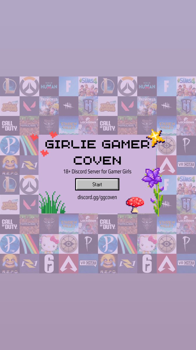 GGamerCoven's tweet photo. play these games and looking for a cozy gaming server?
join our 18+ girlie gaming server today! https://t.co/o7ZS7zP8z9 

#valotwt #girlgamers #cozygamers #discordserver #marveltwt https://t.co/SZo99QP6CR
