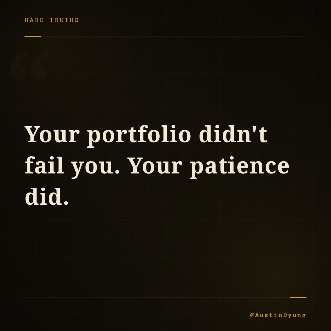 Your portfolio didn't fail you...