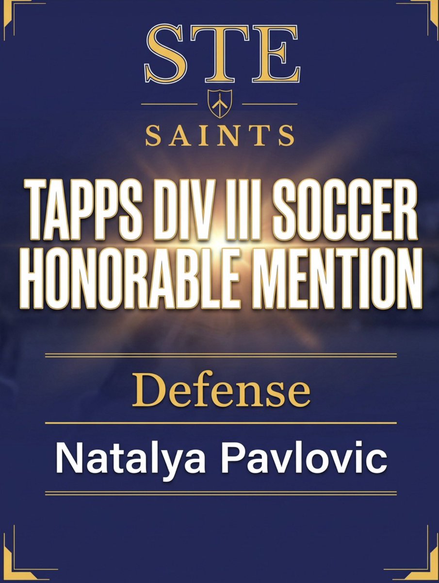 STE_Saints's tweet photo. ⚽ STE WOMEN’S SOCCER ALL-DISTRICT HONORS
Another strong season for the Lady Saints, highlighted by multiple All-District selections in TAPPS DIV III Soccer
Proud of this group and the way they continue to represent STE at a high level.
#STESaints #LadySaintsSoccer #TheSaintsWay https://t.co/8PVr9zgtBj