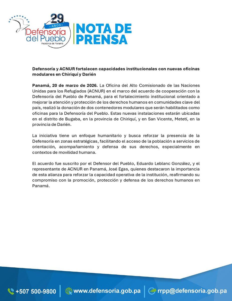 Defensoría del Pueblo de Panamá🕊 tweet media